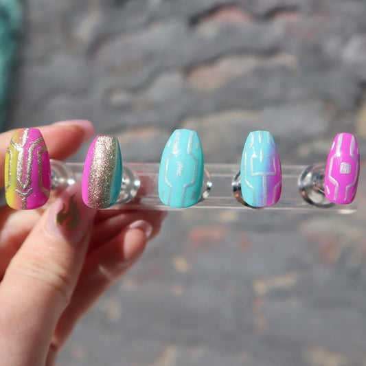 Neon Cyberpunk Vibes | Gaming Series | Press-On Nail Set