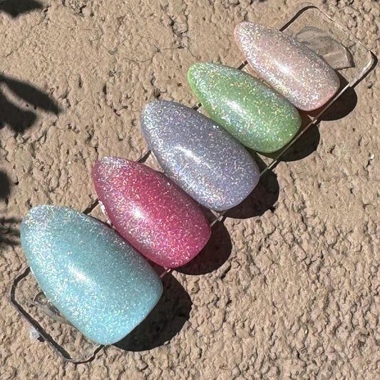 Pastel Holo Catseye | Spring Series | Press-On Nail Set