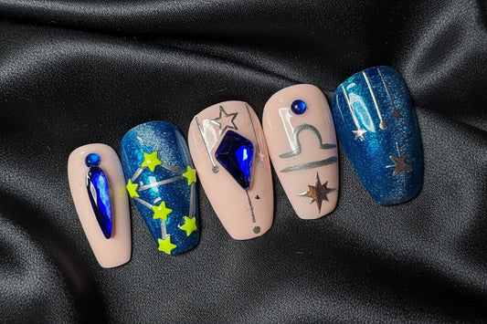 Libra + Sapphire | Zodiac Series | Press-On Nail Set