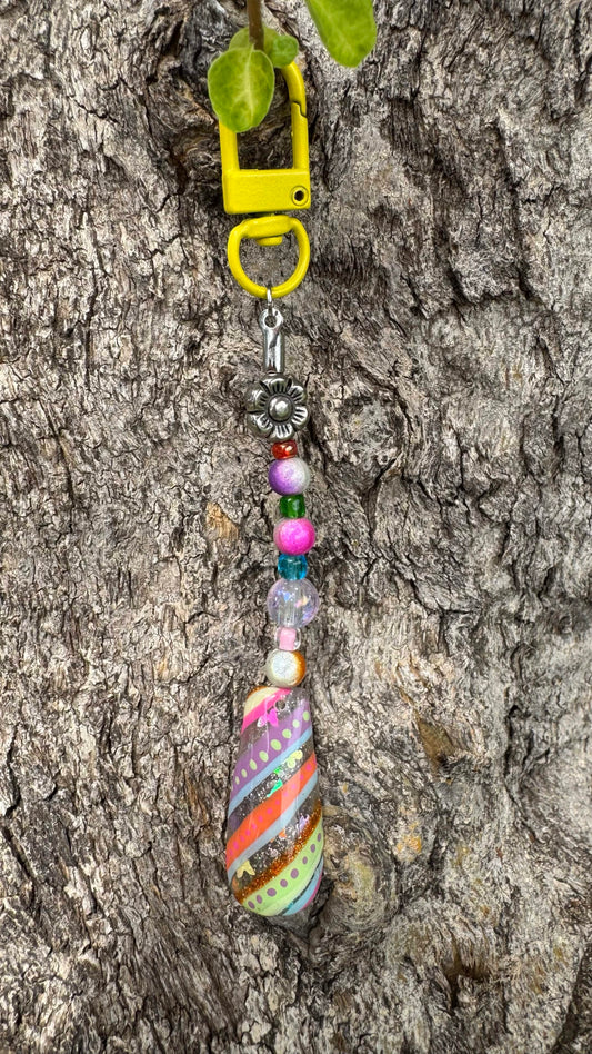 Easter Egg Pattern Nail Art Keychain