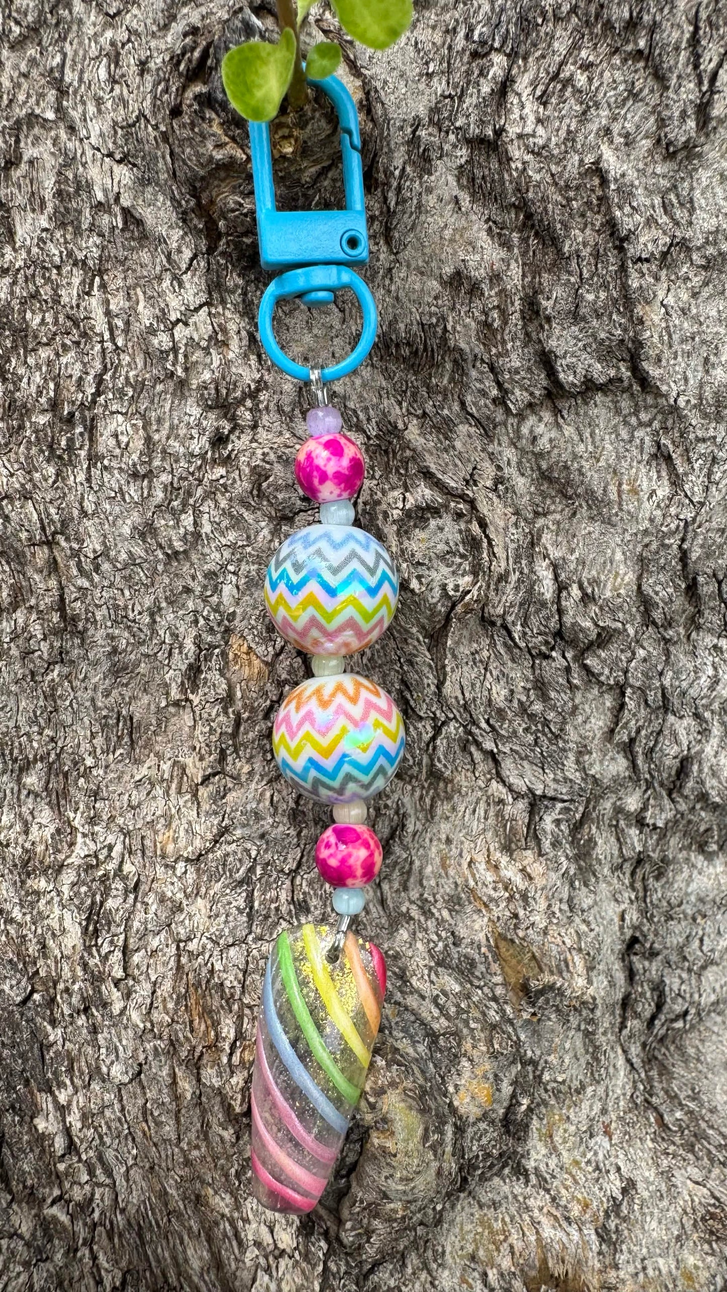 Easter Rainbow Nail Art Keychain - Rainbow