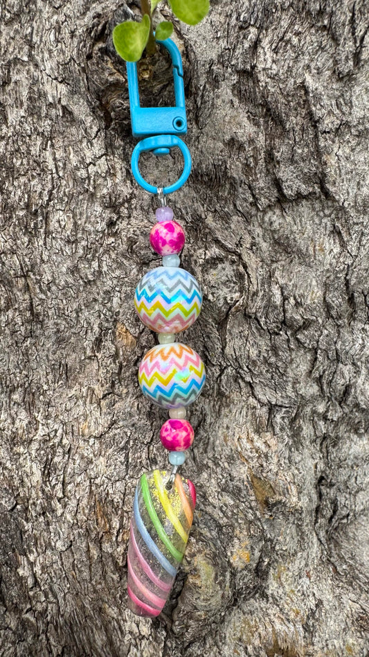 Easter Rainbow Nail Art Keychain - Rainbow