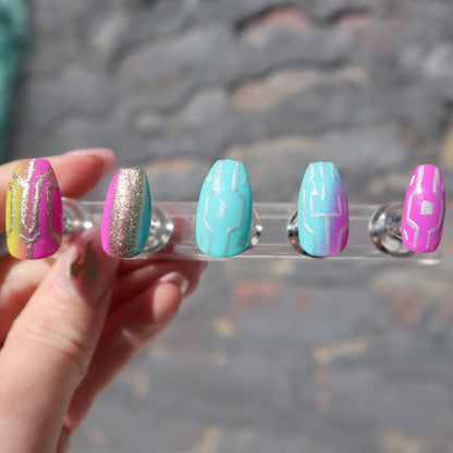 Neon Cyberpunk Vibes | Gaming Series | Press-On Nail Set