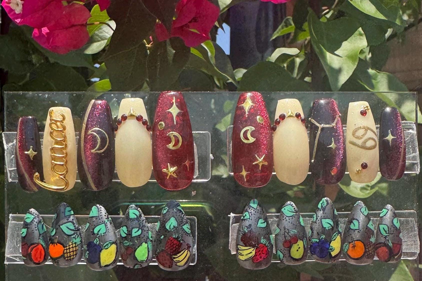 Cancer + Ruby | Zodiac Series | Press-On Nail Set