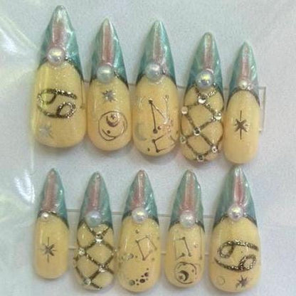 Cancer + Pearl | Zodiac Series | Press-On Nail Set