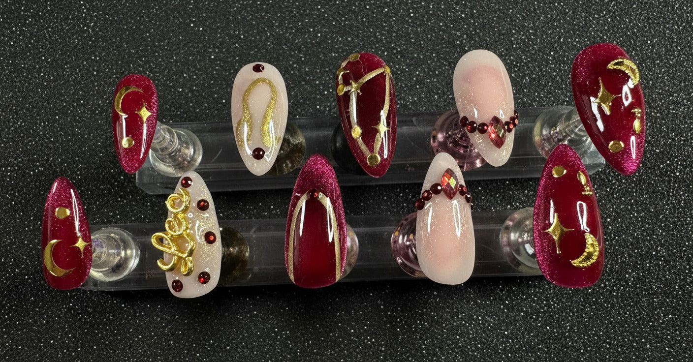 Leo + Ruby | Zodiac Series | Press-On Nail Set