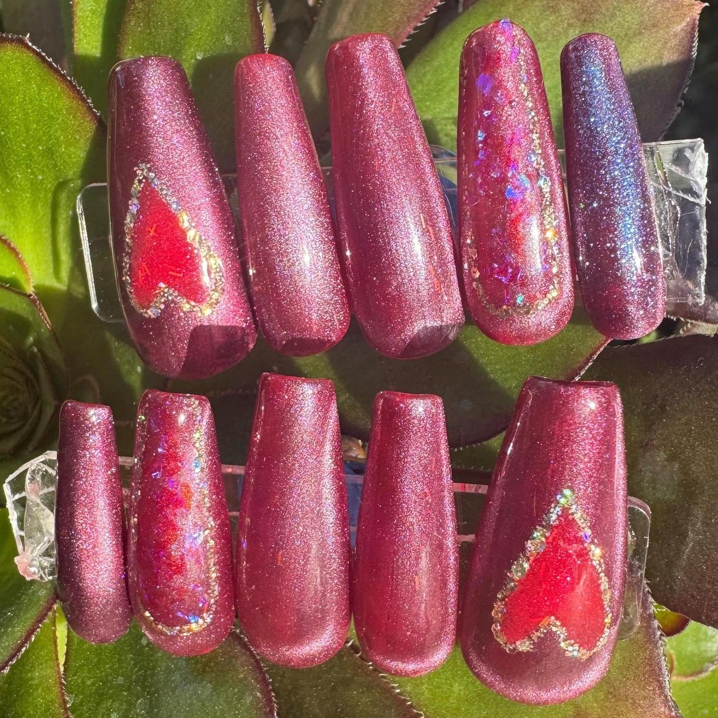 Heart Cat Eye| Love Series | Press-On Nail Set