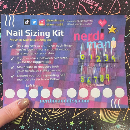 Press-on Nail Sizing Kit For Custom Designs and Orders