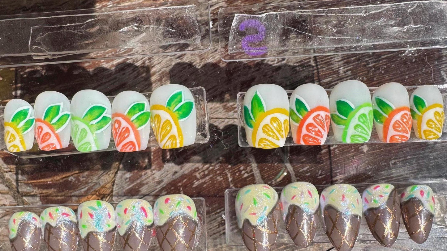 Citrus Trio | Summer Series | Press-On Nail Set