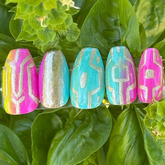 Neon Cyberpunk Vibes | Gaming Series | Press-On Nail Set