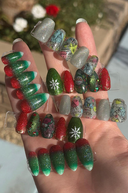 Christmas Candy Corn | Christmas Series | Press-On Nail Set