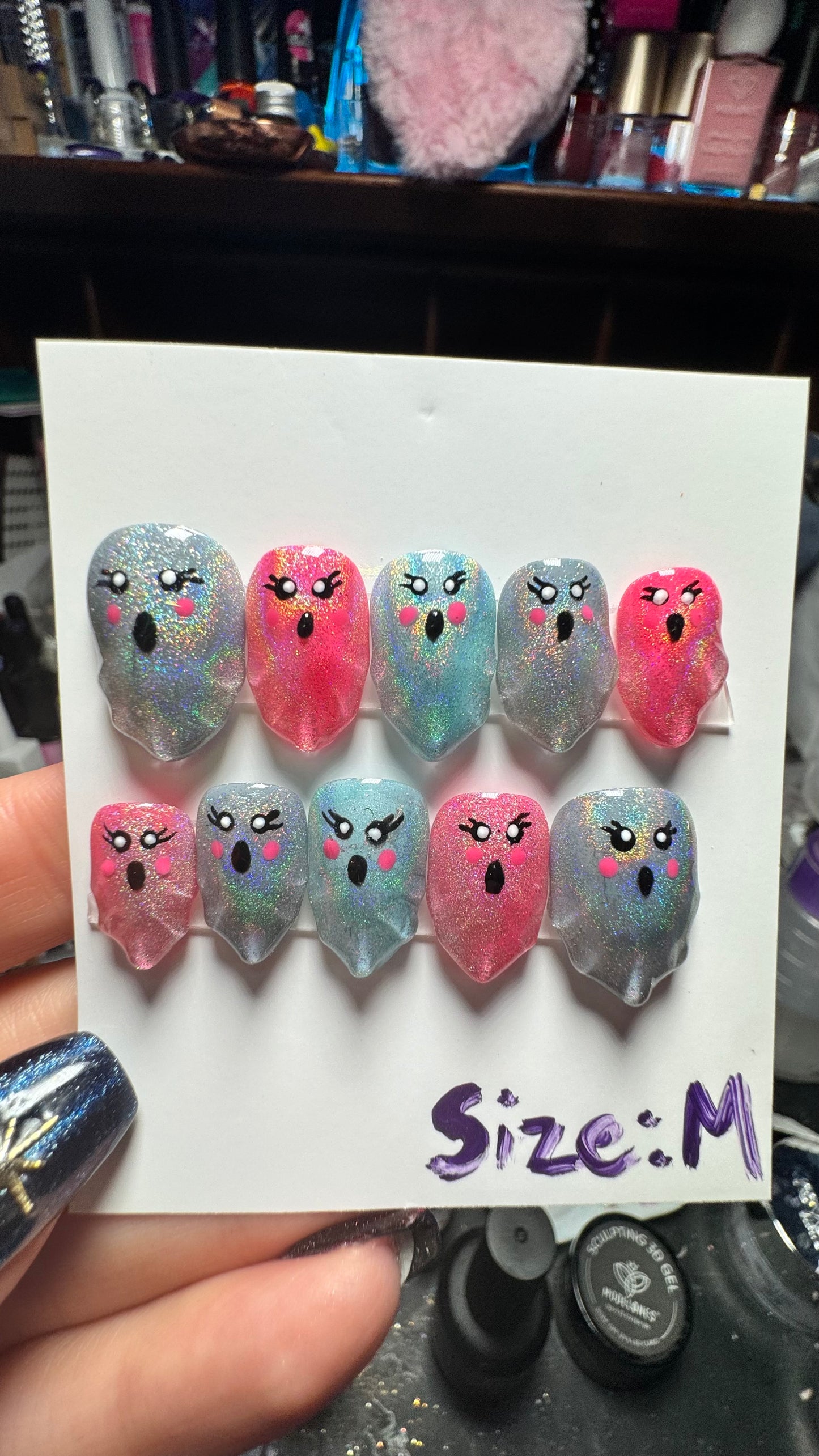 Blushing Ghosts | Halloween Series | Press-On Nail Set