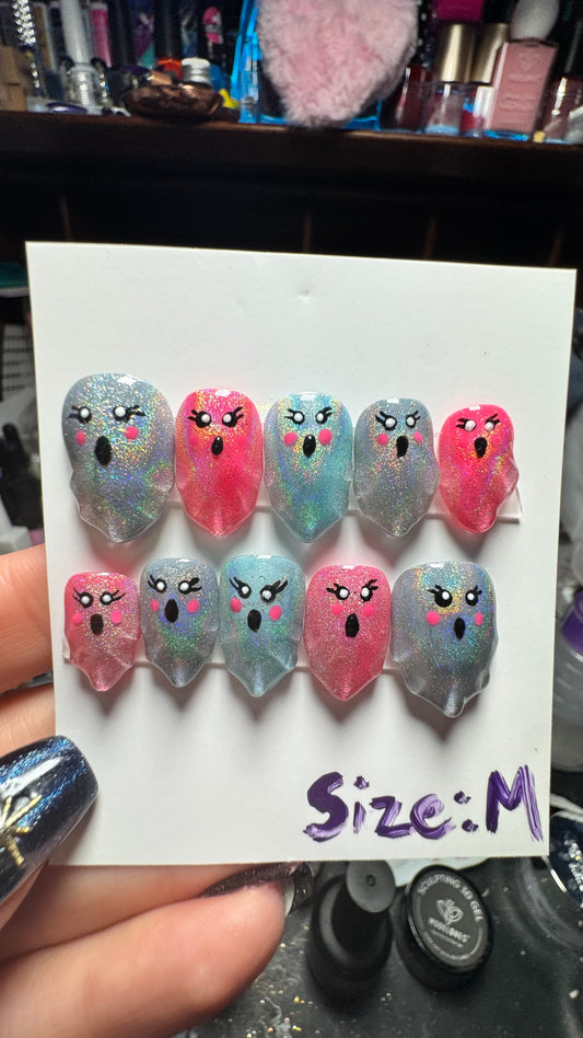 Blushing Ghosts | Halloween Series | Press-On Nail Set
