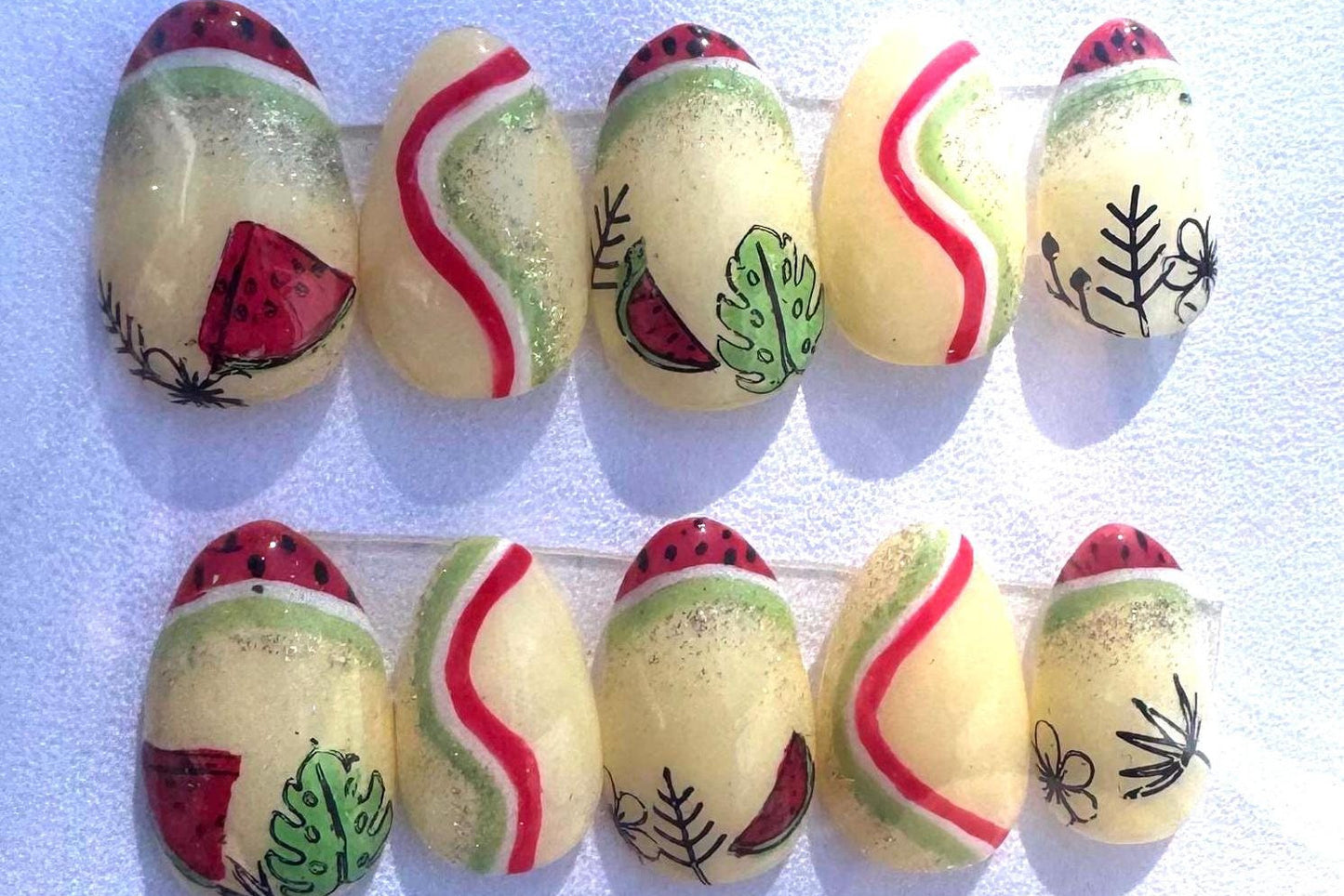 Sweet Watermelon French | Summer Series | Press-On Nail Set