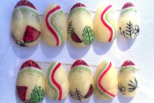 Sweet Watermelon French | Summer Series | Press-On Nail Set