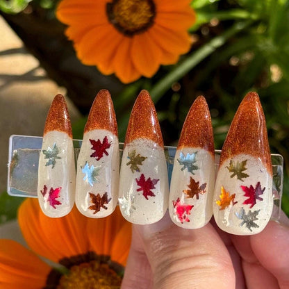Glitter French Tip | Fall Series | Press-On Nail Set
