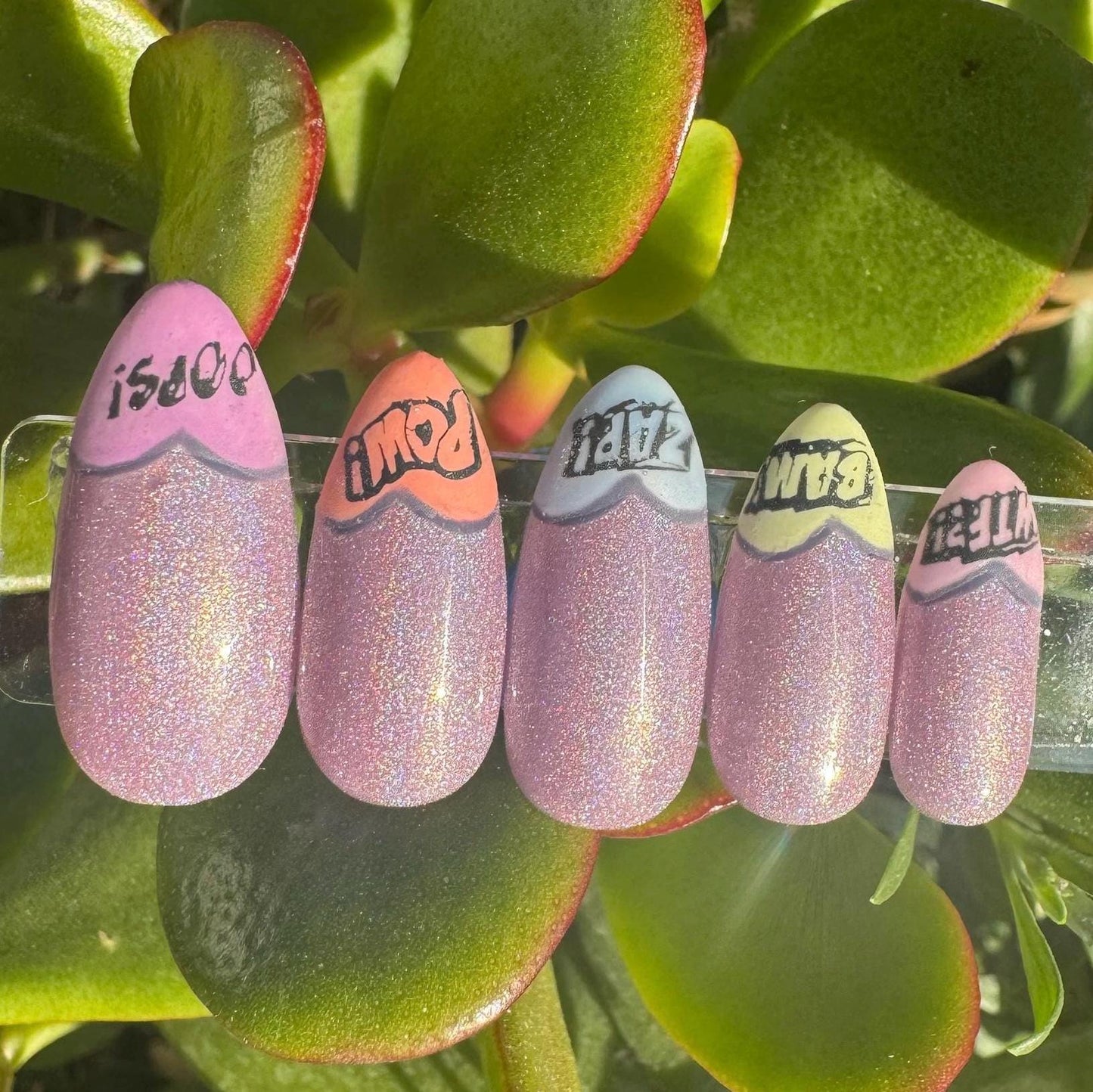 Comic Candy Heart | Love Series | Press-On Nail Set