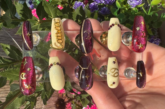 Cancer + Ruby | Zodiac Series | Press-On Nail Set