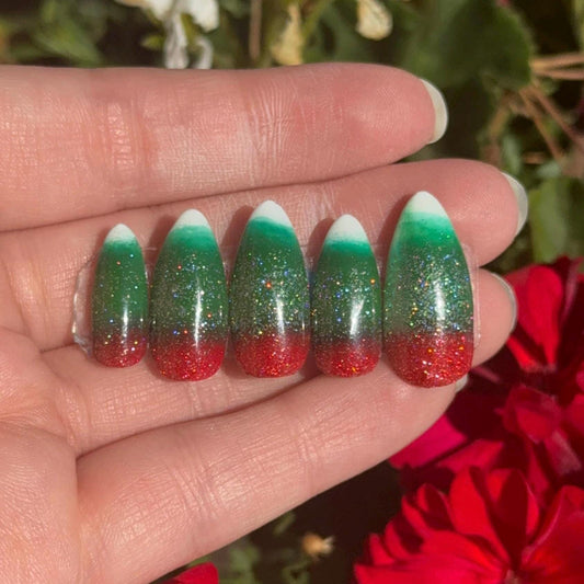 Christmas Candy Corn | Christmas Series | Press-On Nail Set