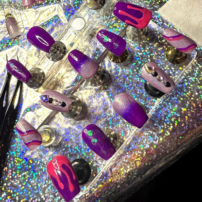 Pink & Purple Ooze | Love Series | Press-On Nail Set