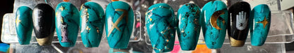 Sagittarius + Turquoise | Zodiac Series | Press-On Nail Set