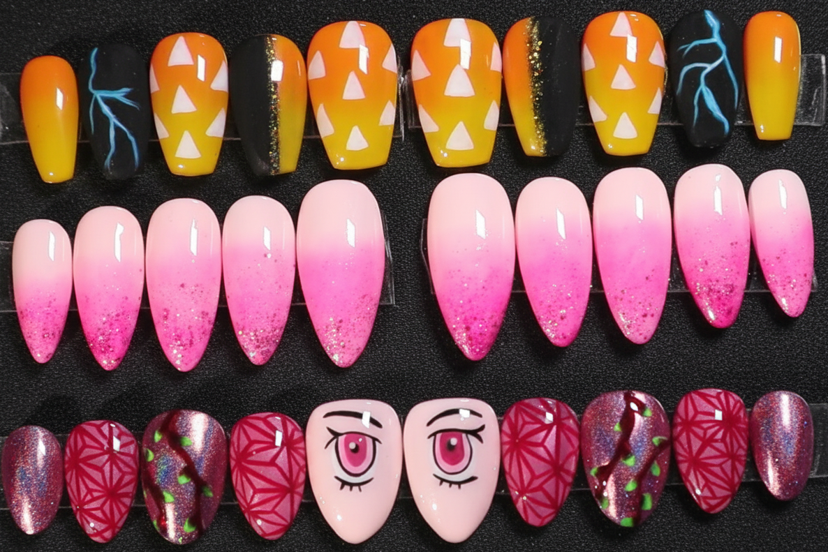 Blonde Demon Fighter (Simple) | Anime Series | Press-On Nail Set