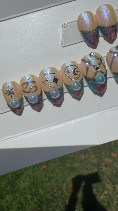 Cancer + Pearl | Zodiac Series | Press-On Nail Set