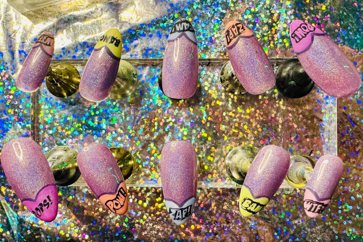 Comic Candy Heart | Love Series | Press-On Nail Set