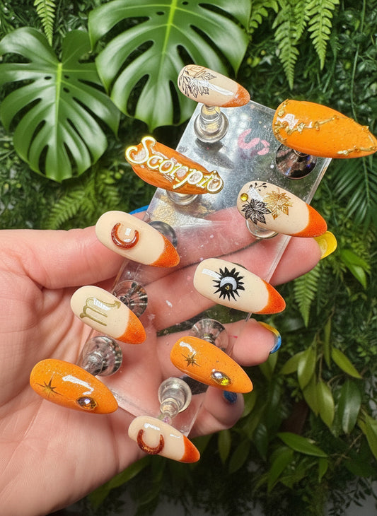 Scorpio + Citrine | Zodiac Series | Press-On Nail Set