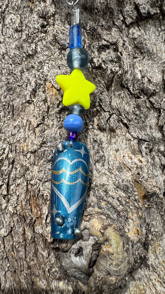 Aquarius Nail Art Keychain - Blue