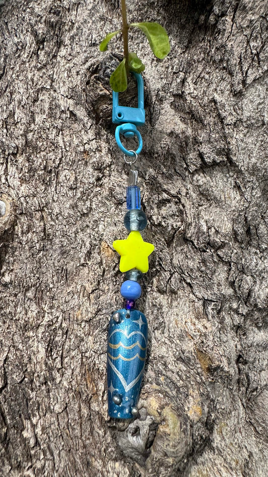 Aquarius Nail Art Keychain - Blue