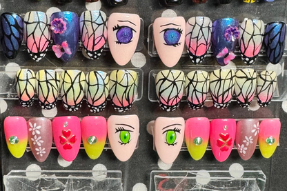 Butterfly Demon Fighter (Simple) | Anime Series | Press-On Nail Set