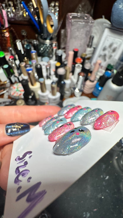 Blushing Ghosts | Halloween Series | Press-On Nail Set
