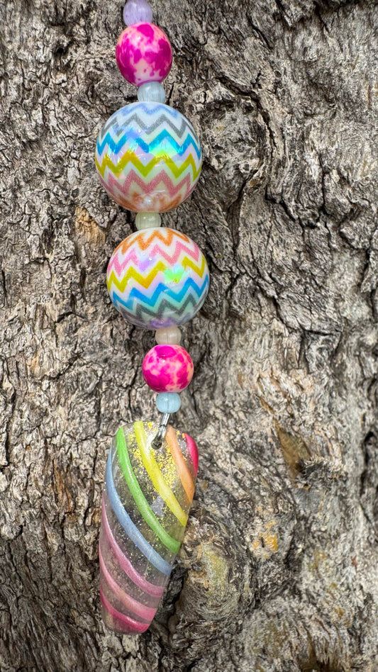 Easter Rainbow Nail Art Keychain - Rainbow