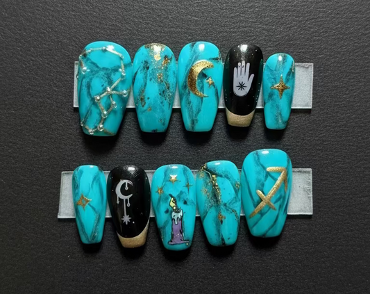 Sagittarius + Turquoise | Zodiac Series | Press-On Nail Set