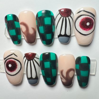 Demon Fighter Brother | Anime Series | Press-On Nail Set