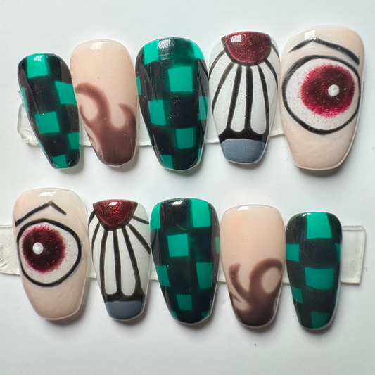 Demon Fighter Brother | Anime Series | Press-On Nail Set
