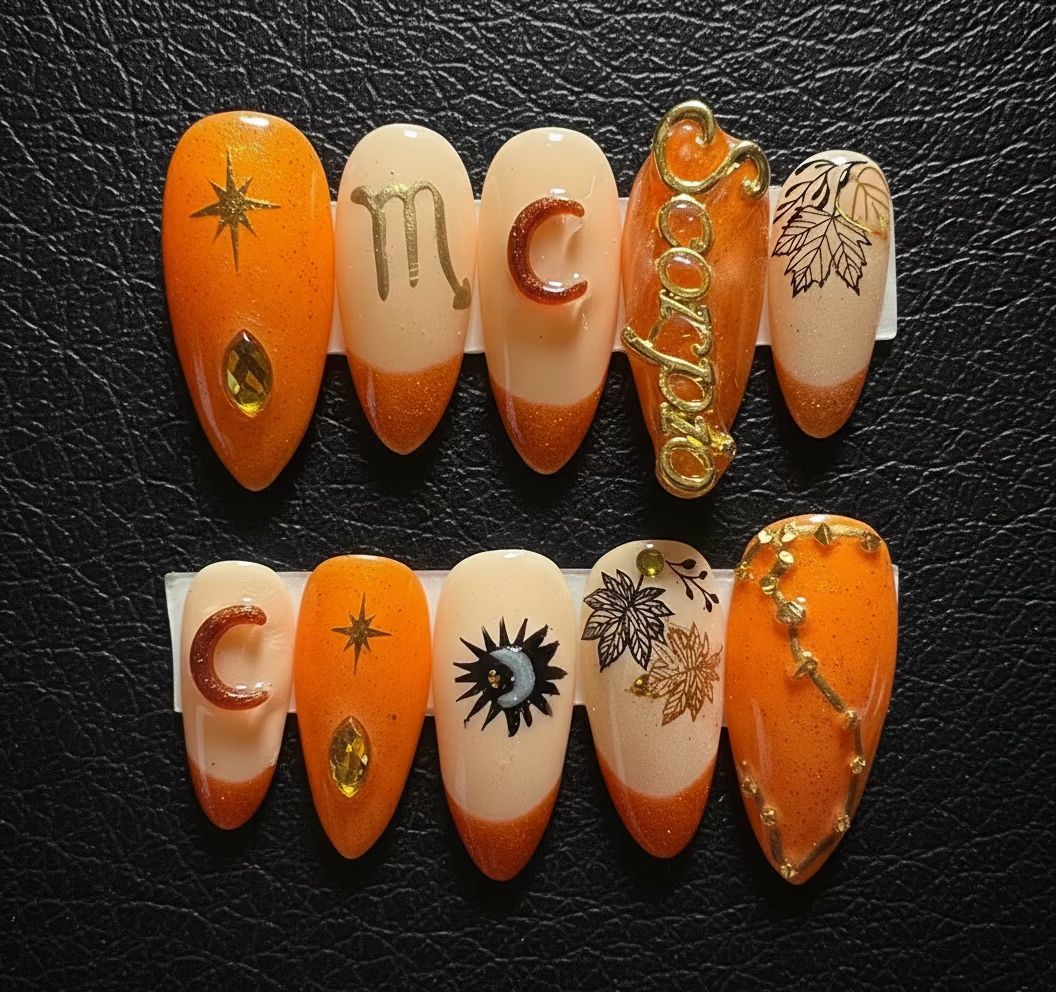 Scorpio + Citrine | Zodiac Series | Press-On Nail Set
