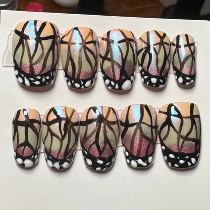 Butterfly Demon Fighter (Simple) | Anime Series | Press-On Nail Set