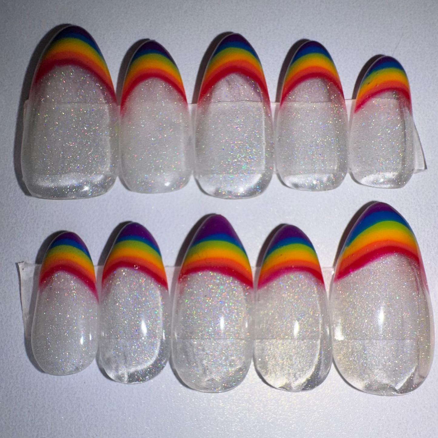 Holo Rainbow French | Pride Series | Press-On Nail Set