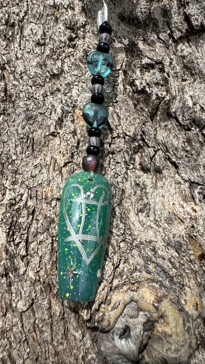 Gemini Nail Art Keychain - Green