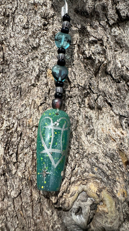 Gemini Nail Art Keychain - Green