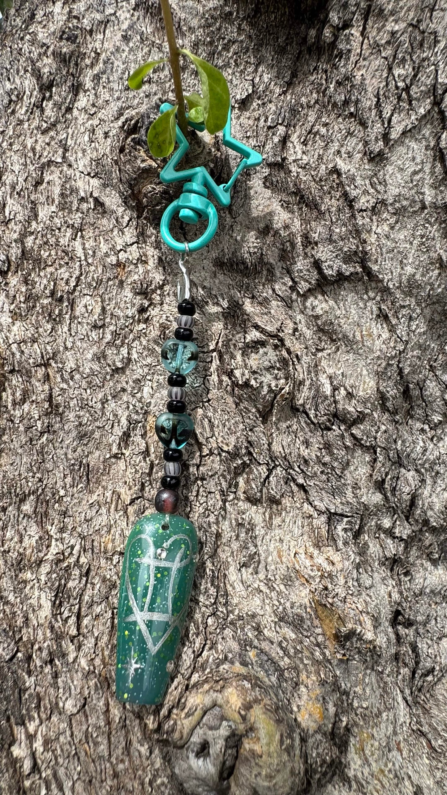 Gemini Nail Art Keychain - Green