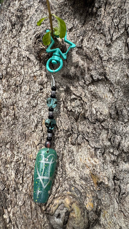 Gemini Nail Art Keychain - Green