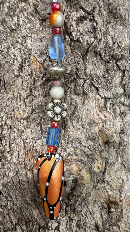 Orange Butterfly Nail Art Keychain - Orange