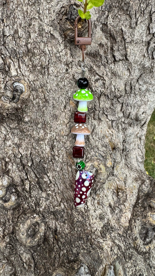 Mushroom Cap Nail Art Keychain - Purple