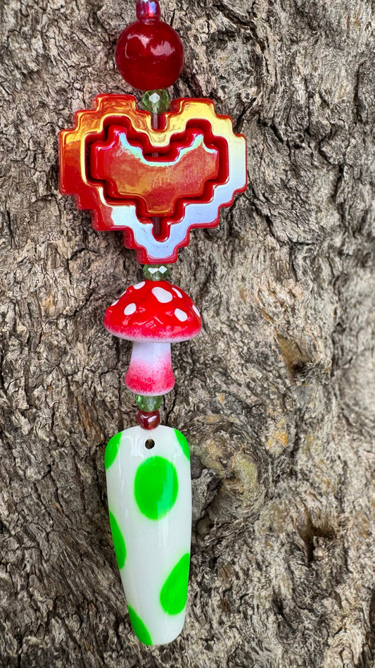Retro Green Egg Nail Art Keychain - Green