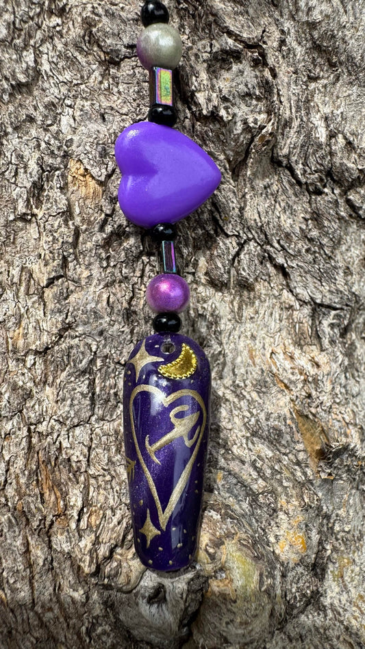 Sagittarius Nail Art Keychain - Purple