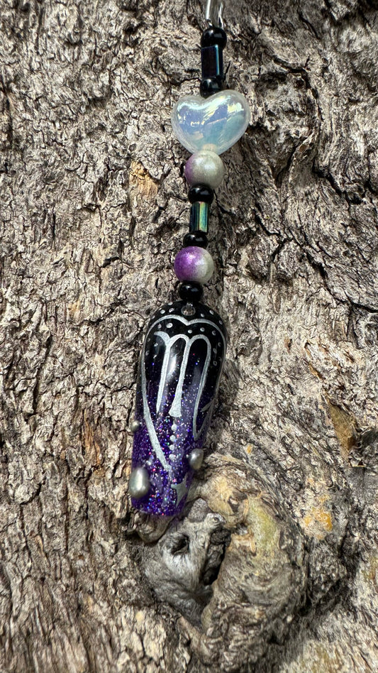 Scorpio Nail Art Keychain - Purple