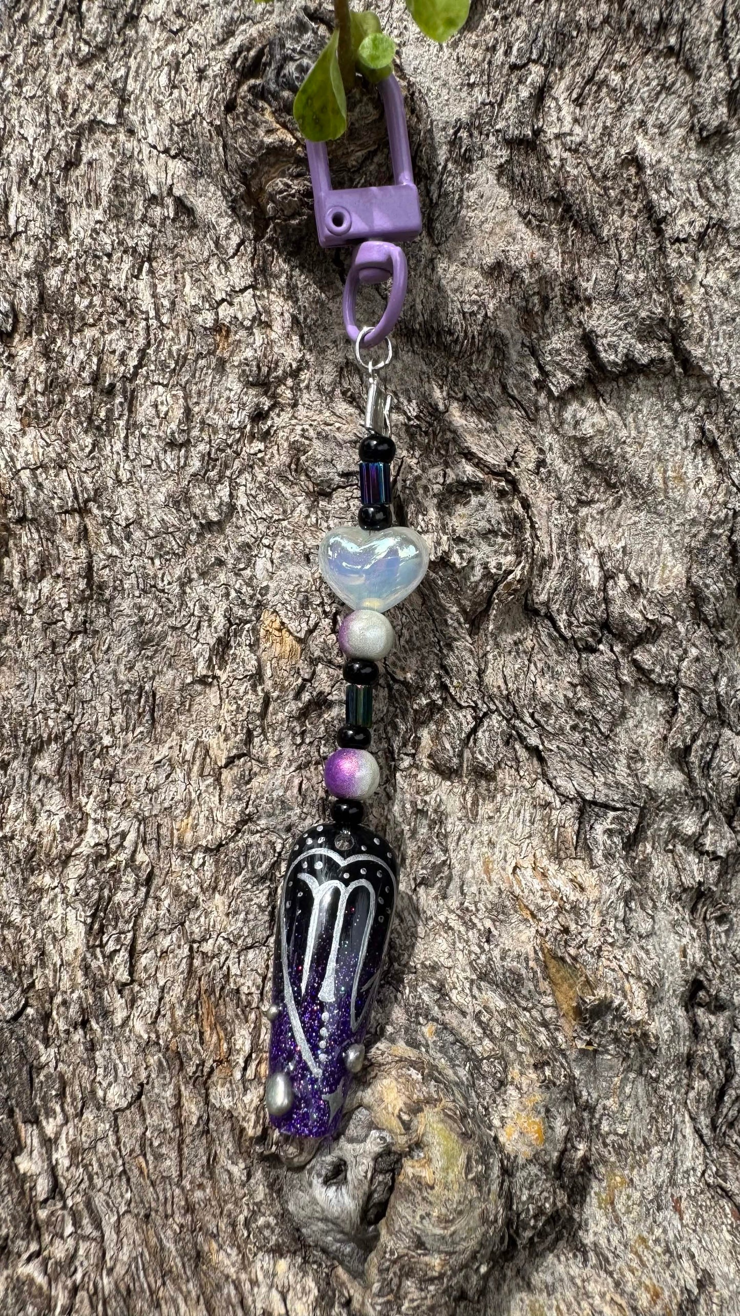 Scorpio Nail Art Keychain - Purple